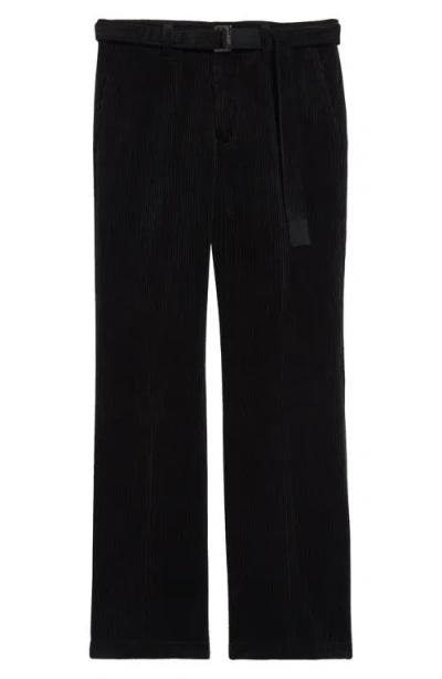 Sacai Belted Corduroy Wide Leg Pants In Black