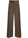 Sacai Double-faced Silk Cotton Pants In Braun