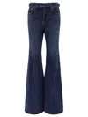 Sacai Belted Mid-rise Flared Jeans