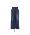 Sacai Belted High-rise Wide-leg Jeans In Blue