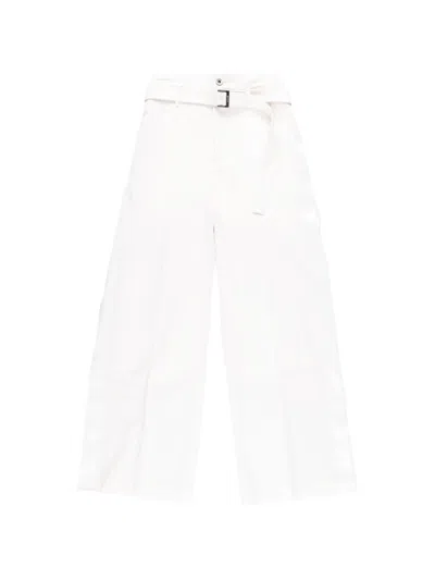 Sacai Belted Panelled Jeans In White
