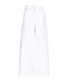 Sacai Belted Raw Cut Jeans In White