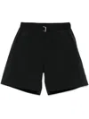 Sacai Logo-engraved Belted Bermuda Shorts In Black