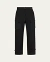 Sacai Belted Straight-leg Ankle Cargo Trousers In Black