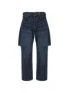 Sacai Belted Straight-leg Jeans In Blue