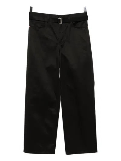 Sacai Belted Trousers In Black