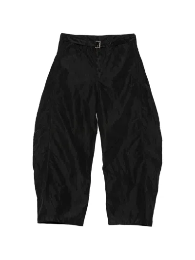 Sacai Belted Trousers In Black