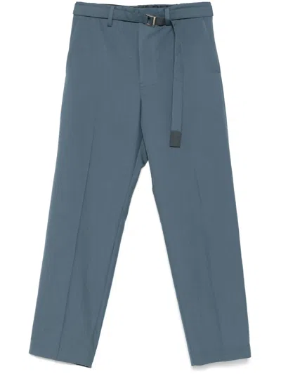 Sacai Belted Trousers In Blue