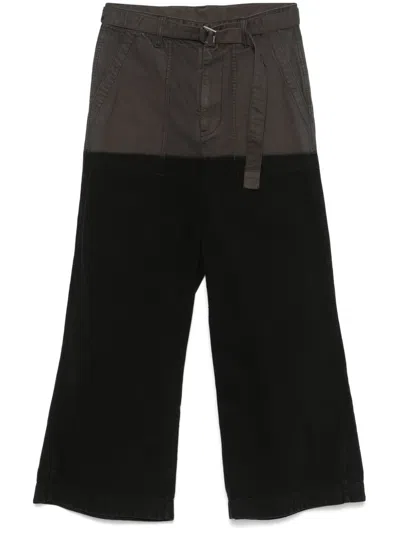 Sacai Belted Trousers In Grey