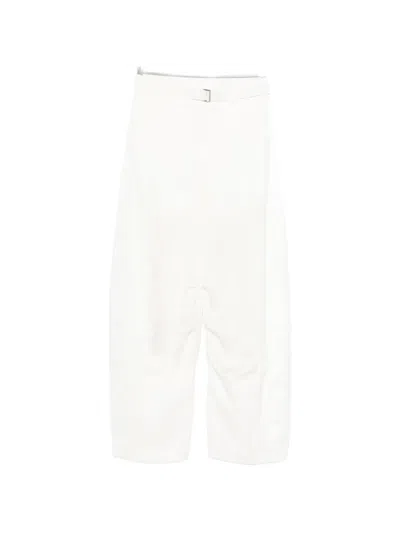 Sacai Belted Trousers In Neutral