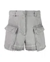 Sacai Belted-waist High-waisted Shorts In Gray