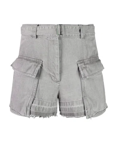 SACAI BELTED-WAIST HIGH-WAISTED SHORTS
