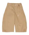 Sacai Womens Beige Wide-leg Belted Cotton Chino Shorts In Neutral