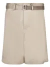 Sacai Beige Chino Fabric Bermuda Shorts In Beige