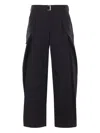 Sacai Twill Wide-leg Trousers In Black