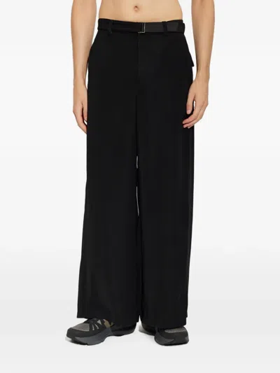Sacai Belted Wide-leg Trousers In Multi