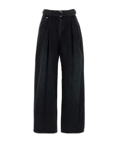 Sacai Belt-loop Jeans In Black