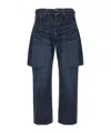 Sacai Belted Straight-leg Jeans In Brown
