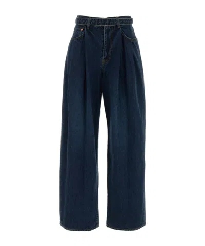 Sacai Belt-loop Jeans In Blue
