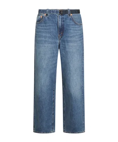 Sacai Belt-loop Jeans In Blue