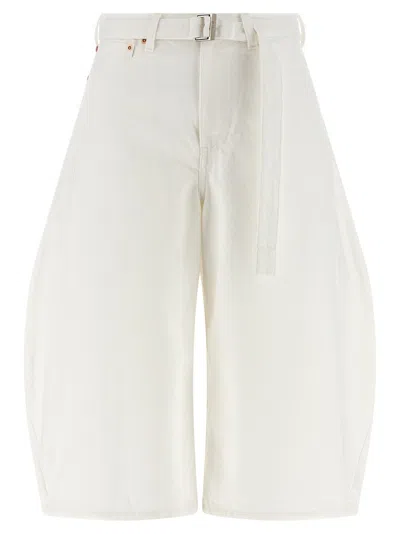 Sacai Bemuda Curved Leg Bermuda And Short White