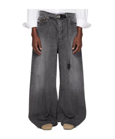 Sacai Beyondexx Wide-leg Jeans In Metallic