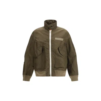 Sacai Bicolor Nylon Clothing In Green