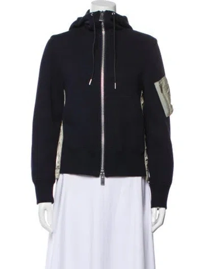 Pre-owned Sacai Biker Jacket In Blue