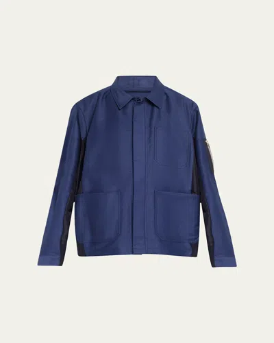 Sacai Bill Cunningham Boxy Jacket In Blue