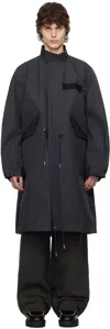 Sacai Black 3 Layer Bonding Coat In 001 Black