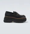 Sacai Black Platform Loafers In Black