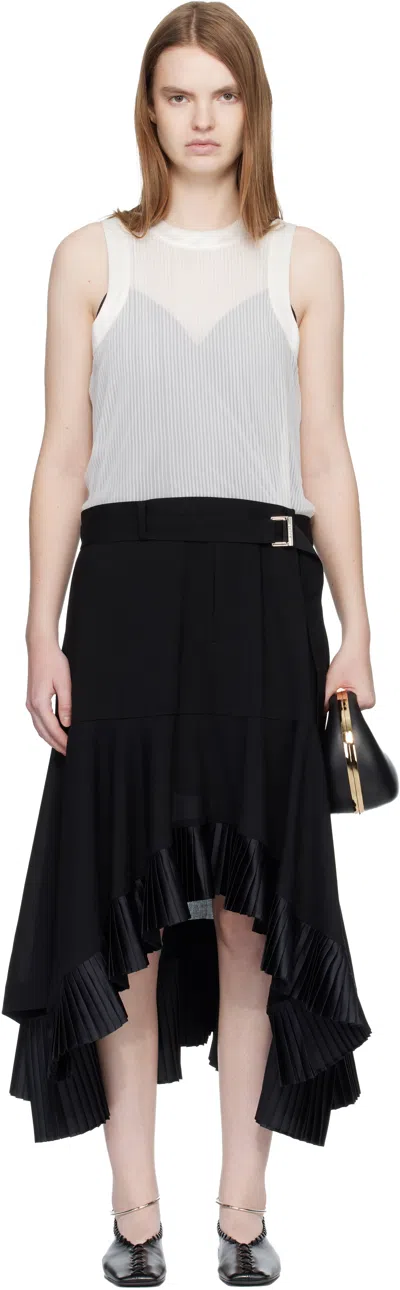 Sacai Suiting Satin Dress In Multi