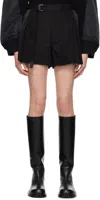 SACAI BLACK BELTED SHORTS