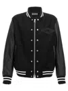 Sacai Black Gonz Edition Leather Bomber Jacket In Black