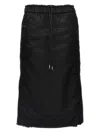 Sacai Insulated Nylon Twill Midi Skirt In Black