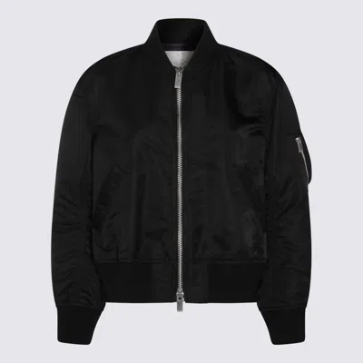 Sacai Nylon Twill Blouson In Black