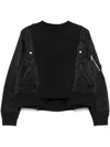 Sacai Women's Cotton And Nylon Crewneck Sweater In Black
