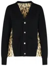 Sacai Black Cotton Blend Cardigan