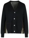 Sacai Leopard Printed Knit Cardigan In Brown