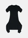 Sacai Black Cotton Blend Dress In Black