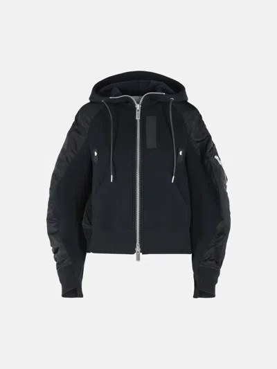 Sacai Black Cotton Blend Hoodie
