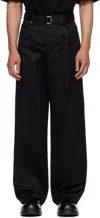 Sacai Black Cotton Chino Trousers In Black