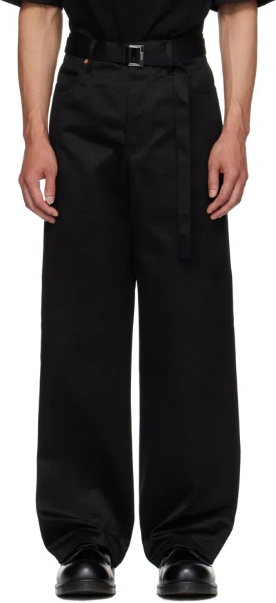 Sacai Black Cotton Chino Trousers