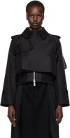 Sacai Black Cotton Gabardine X Nylon Twill Blouson In 001 Black