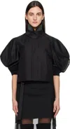 Sacai Black Cotton Gabardine X Nylon Twill Jacket In 001 Black