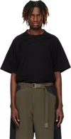 Sacai Black Cotton Jersey T-shirt In 001 Black