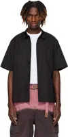 Sacai Black Cotton Poplin Shirt In 001 Black