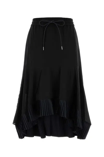 Sacai Black Cotton Skirt