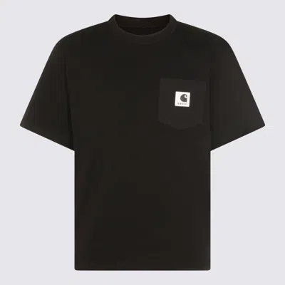 Sacai Black Cotton T-shirt