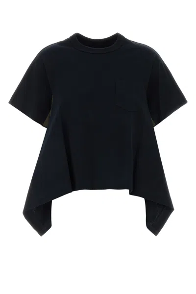 Sacai Black Cotton T-shirt